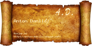 Anton Daniló névjegykártya